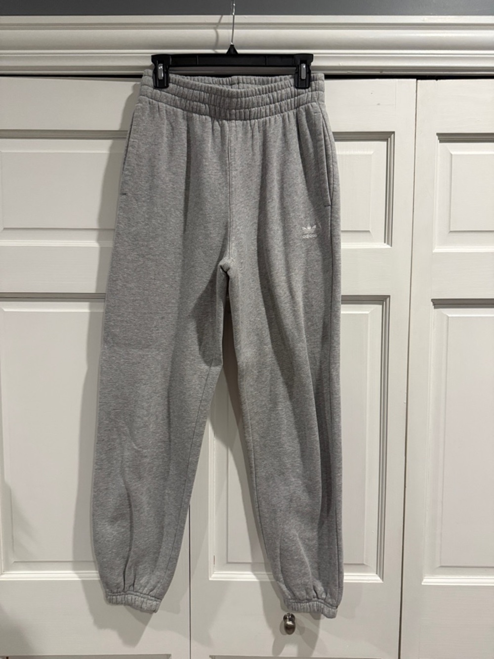 adidas Light Gray Trefoil Fleece Sweatpants